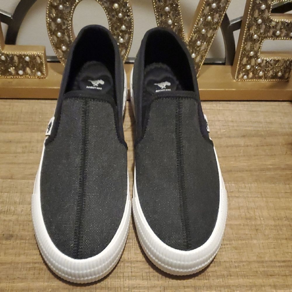 Rocket Dog Cheery Black Slip-On Suede Womens Sneakers Sz 9 Skateboard Streetwear
